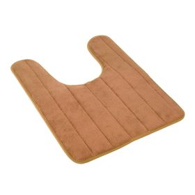 U Shaped Bathroom Rugs Contour Non-slip Toilet Mat Absorbent Cozy Velvet Floor Mat 23.62 x 19.69in (Option: FastDryBathMat Coffee)