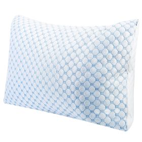 Cooling Memory Foam Pillow Ventilated Soft Bed Pillow w/ Cooling Gel Infused Memory Foam Heat Moisture Reducing Cooling Fiber Breathable Machine Washa (Option: CoolPillow Queen  1Pc)
