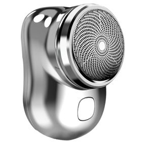 Electric Razor for Men Mini Shaver Portable Pocket Size Shaver USB Rechargeable Dry Usage for Home Travel Office (Option: ElectricRazor Silver)