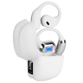 Wireless V5.4 Open Ear Earbuds with Earhook LED Display Charging Case IPX5 Waterproof 300Hrs Standby Time Touch Control Stereo Sport Headphones for Wo (Option: WirelessEarbuds White)