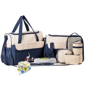 11Pcs Baby Nappy Diaper Bags Set for Mom Dad Mummy Shoulder Bags Multifunctional Diaper Handbags with Food Bag Bottle Bag Diaper Pad Burp Cloth 2 Hook (Option: DiaperBag NavyBlue)