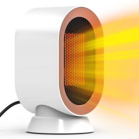 1200W Oscillating Electric Space Heater Mini Desk Heater with 2 Modes 3S Fast Heating Tip-over Overheat Protection for Home Office (Option: SpaceHeater Ivory)