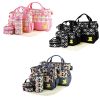 5PCS Baby Nappy Diaper Bags Set Mummy Diaper Shoulder Bags w/ Nappy Changing Pad Insulated Pockets Travel Tote Bags For Mom Dad