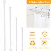 Tension Curtain Rod Spring Load Adjustable Curtain Pole Heavy-Duty Steel 4 Sizes for Bathroom Wardrobe Kitchen Balcony