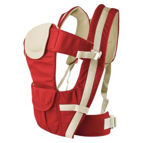 Baby Carrier Breathable Adjustable Wrap Sling Backpack Front Back Chest Infant Carrier Bag (Option: BabyCarrier Red)