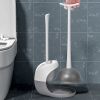 Toilet Plunger and Brush Combo Set with Ventilated Holder 2 in 1 Toilet Cleaning Tools Set with Caddy Stand for Bathroom