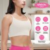 Women Strap Sport Bras Padded Strappy Crop Square Neck Low Impact Bras Sexy Fitness Tank Tops with Removable Pads Flat Straps for Gym Yoga Workout Run