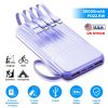 PD22.5W Fast Charger 20000mAh Fast Charging Power Bank Portable Charger with 4 Inbuilt Cables Digital Display Handle Fit For IOSPhone 15/14 Android An