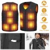 Heat Jacket Vest 3 Heating Gear Adjustable USB Heated Vest Warm Heat Coat Vest with 10 Heating Pads For Men Women Winter Outdoor Activity