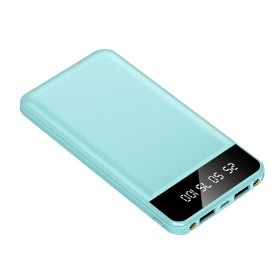 10000mAh Power Bank Portable Ultra Slim Charger External Battery Pack with 2 USB Output Ports Charging Cable LED Flashlight Compatible with IOSPhone 1 (Option: PowerBank Blue)