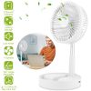 Portable Folding Desk Table Fan Quiet USB Rechargeable Telescopic Standing Floor Fan w/ 4 Speeds Adjustable Height 180° Tilting Angle For Office Home