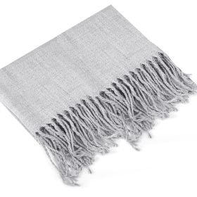 Mens Womens Oversize Cashmere Wool Shawl Wraps Blanket Winter Solid Scarf Soft Pashmina 79" X 28" (Option: GiftShawlWrapScarve LGTGrey)
