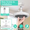 Ceiling Fan With Lights Remote Control 9.44in E27 Socket Fanlight with Dimmable Dimming Light Color Brightness 3 Fan Speed Timer Function