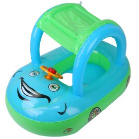 Baby Inflatable Pool Float Car Shaped Toddler Swimming Float Boat Pool Toy Infant Swim Ring Pool with Sun Protection Canopy for 1-3 Year-Old Kids Infa (Option: BabyFloat LightBlue)