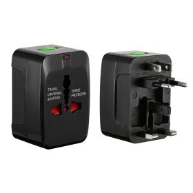 Universal Travel Adapter AC Power Plug Adapter US UK EU AUST Worldwide Socket For Phones Tablet Cameras (Option: ToolTravelAdapter Black)