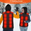 Winter Heated Vest For Men and Women with Detachable Hood 3 Heating Levels 7.4VDC 5V/2A USB Input Unisex Winter Hooded Heated Vest Machine Washable fo