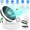 Foldable Rechargeable LED Desk Fan Wall Mounted Fan with Magnetic Remote Hanging Oscillating Fan with 4 Speeds 2 Brightness Time Setting Automatic Rot