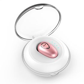 IPX5 Waterproof Unilateral Wireless Earbud Mini In-Ear Headset Rechargeable with Built-in Mic Charging Case Sweat Resistant Earphone (Option: WirelessEarbud RoseGold)