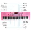 61 Keys Digital Music Electronic Keyboard Electric Musical Piano Instrument Kids Learning Keyboard w/ Stand Microphone For Beginners