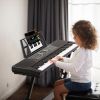 61 Keys Digital Music Keyboard Electric Piano Electronic Musical Instrument Kids Learning Keyboard with Stand Light Up Keys Microphone for 3-12 Year O