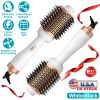 4 In 1 Hair Dryer Brush Curling Brush Hair Styler Volumizer Straightener Negative Ion Anti-frizz Hot-Air Hair Brush for All Hair Types Black White