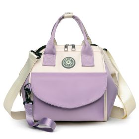 Baby Nappy Diaper Bag with 6 Pockets Burp Cloth Adjustable Shoulder Strap Detachable Small Bag Multifunctional Diaper Changing Bag with 2 Insulated Po (Option: DiaperBag Purple)