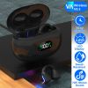 Wireless V5.3 Earbuds Clip-On Open TWS Earphones With Built-In Mic LED Display Charging Case 60H Standby Time IPX3 Waterproof Sweat Resistant Sport Fi