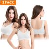 3 Pack Sport Bras For Women Seamless Wire-free Bra Light Support Tank Tops For Fitness Workout Sports Yoga Sleep Wearing