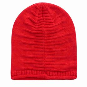Unisex Knit Beanie Hat Winter Warm Hat Slouchy Baggy Hats Skull Cap 5 Colors (Option: WinterWarmHat Red)