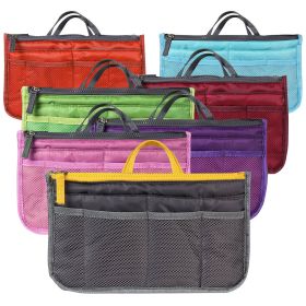 Women Lady Travel Insert Handbag Organiser Makeup Bags Toiletry Purse Liner w/Hand Strap (Option: GiftOrganizeCase Gray)