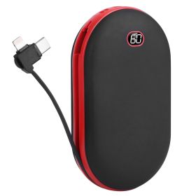 8000mAh 2 In 1 Electric Hand Warmer Rechargeable Hand Heater Portable Pocket Warmer with Power Bank 3 Heating Levels Digital Display Double-sided Heat (Option: HandWarmer Black)
