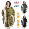 Hoodie Blanket Wrap Wearable Hoodie Snuggle Robe Sweatshirt Soft Lined Cuddle Poncho Cape w/ Hat 2 Pockets Buttons