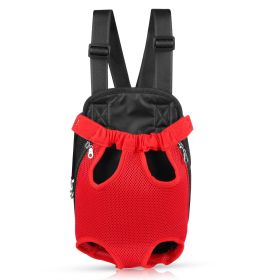Dog Carrier Backpack Legs Out Front Pet Backpack Carrier Travel Bag Adjustable Shoulder Straps for Hiking Camping Shopping Biking (Option: PetCarryBag RedM)