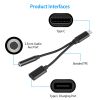 USB Type C to 3.5mm Aux Audio Charging Adapter Braided TPE Metal Shell Headphone Jack Splitter Cable Wire Charger