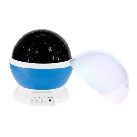 LED Star Sky Projector Night Light Kids Rotating Starry Night Lamp USB Sleep Light Xmas Gift (Option: LightStarMasterProj Blue)