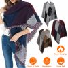 Women Winter Warm Scarf 74.8x25.6In Long Soft Knitted Shawl Extra Thick Plaid Blanket Wrap Cape