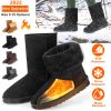 Women Ladies Snow Boots Waterproof Faux Suede Mid-Calf Boots Fur Warm Lining Shoes