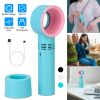 Portable Handheld Bladeless Fan Rechargeable Cooling USB Fan Desktop Use Fan w/ 3 Gears LED Indicator Cooling Fan